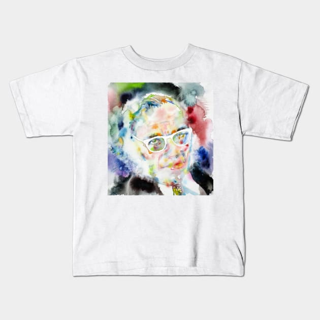 ISAAC ASIMOV watercolor portrait Kids T-Shirt by lautir